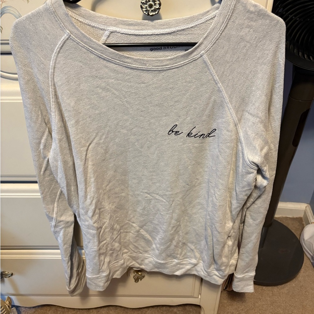 good hYOUman Heather Gray Long Sleeve Tee